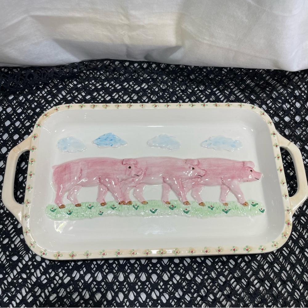 Andre West for Sigma Pink Pig Ceramic Decorative Tray